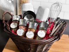 Kitchen supply gift basket